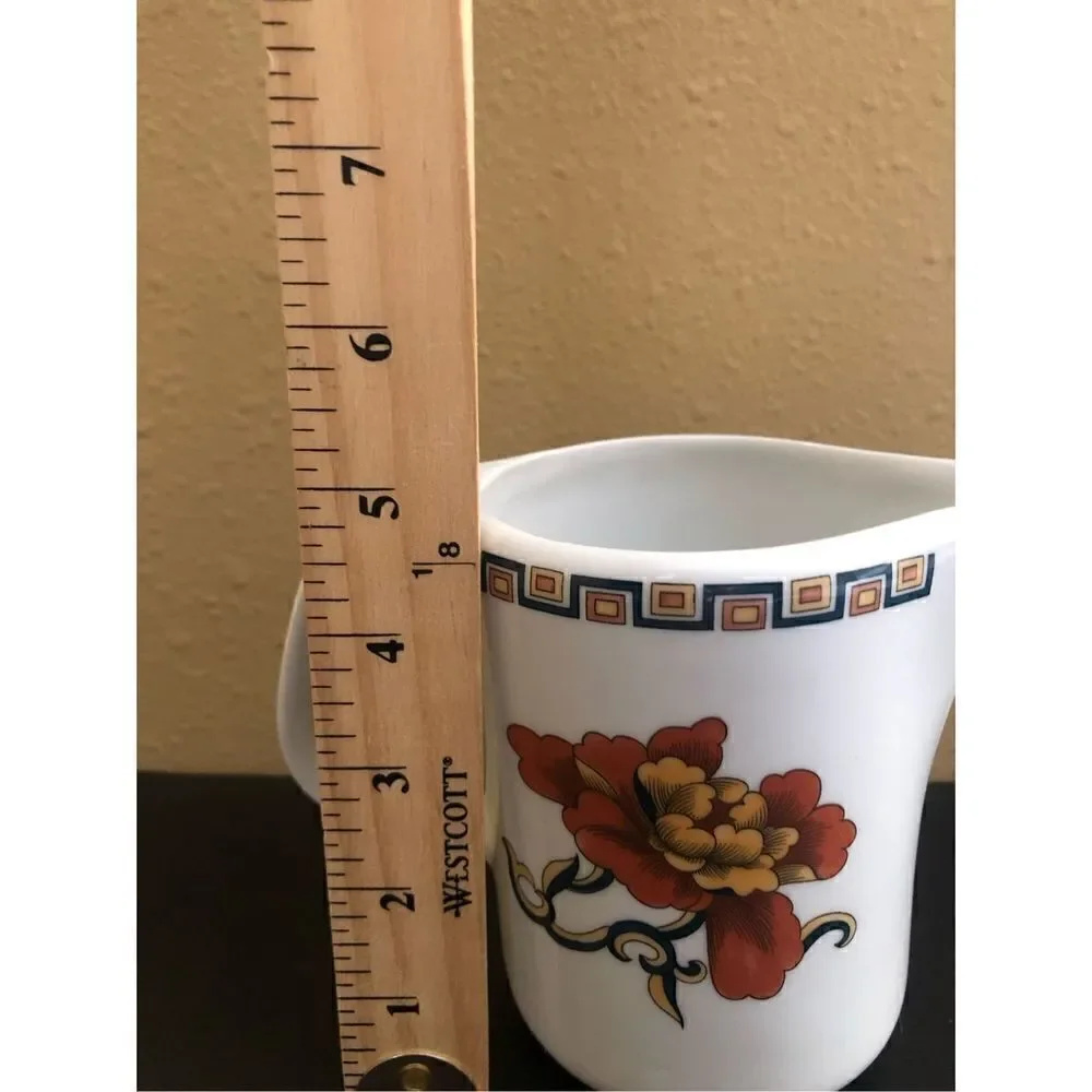 France 2 Ceramic Cream Pitcher with Flowers on Both Sides 5”